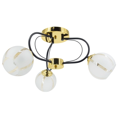 Plafon metalowy czarno-złoty 3-punktowy 8966/3 z serii RUBY - Lampy Elem